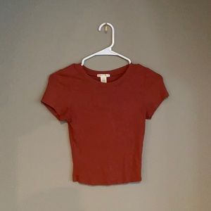 Size S rust color cropped t-shirt